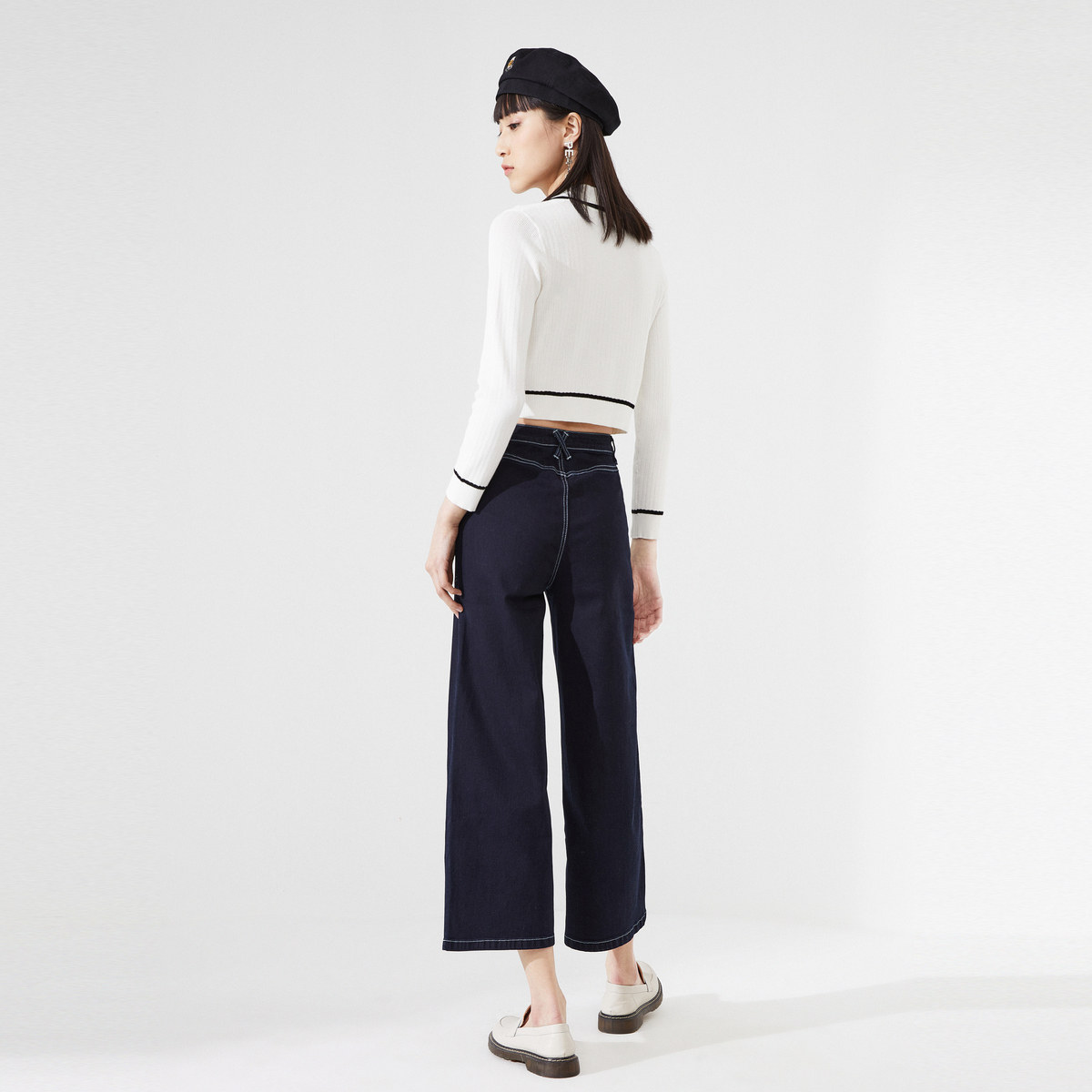 太平鸟工装风牛仔2020夏季新款长裤 太平鸟喜之乐牛仔裤