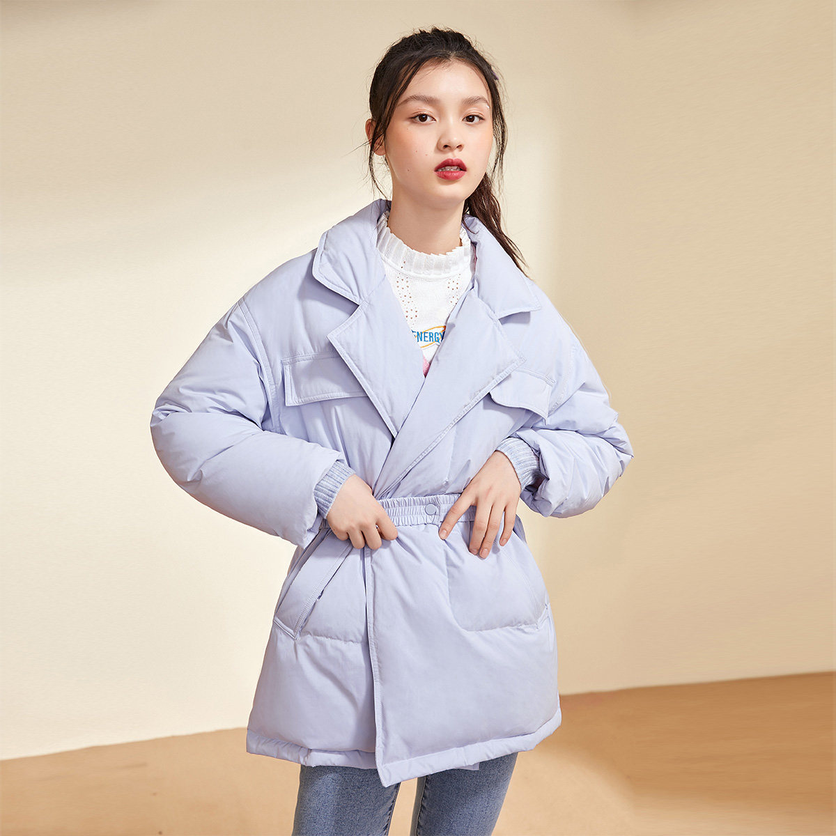 太平鸟2020秋冬新款中长款潮羽绒服 太平鸟羽绒服