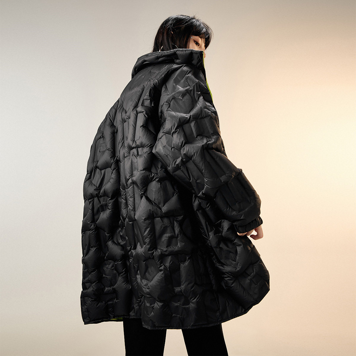 2#【戚薇明星同款】太平鸟黑色立领 太平鸟羽绒服