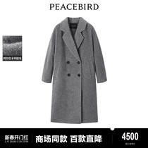 (Mall same section) Taiping bird 2023 winter new double-row buttoning loca cashmere cashmere dresses A1AAD4426