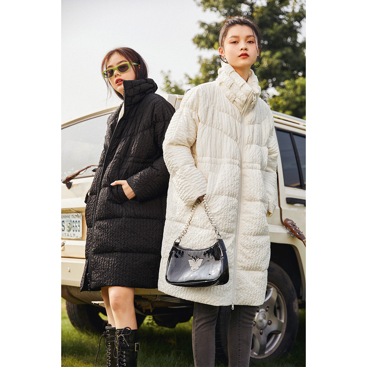 太平鸟2020新款中长款韩版女白鸭绒 太平鸟羽绒服