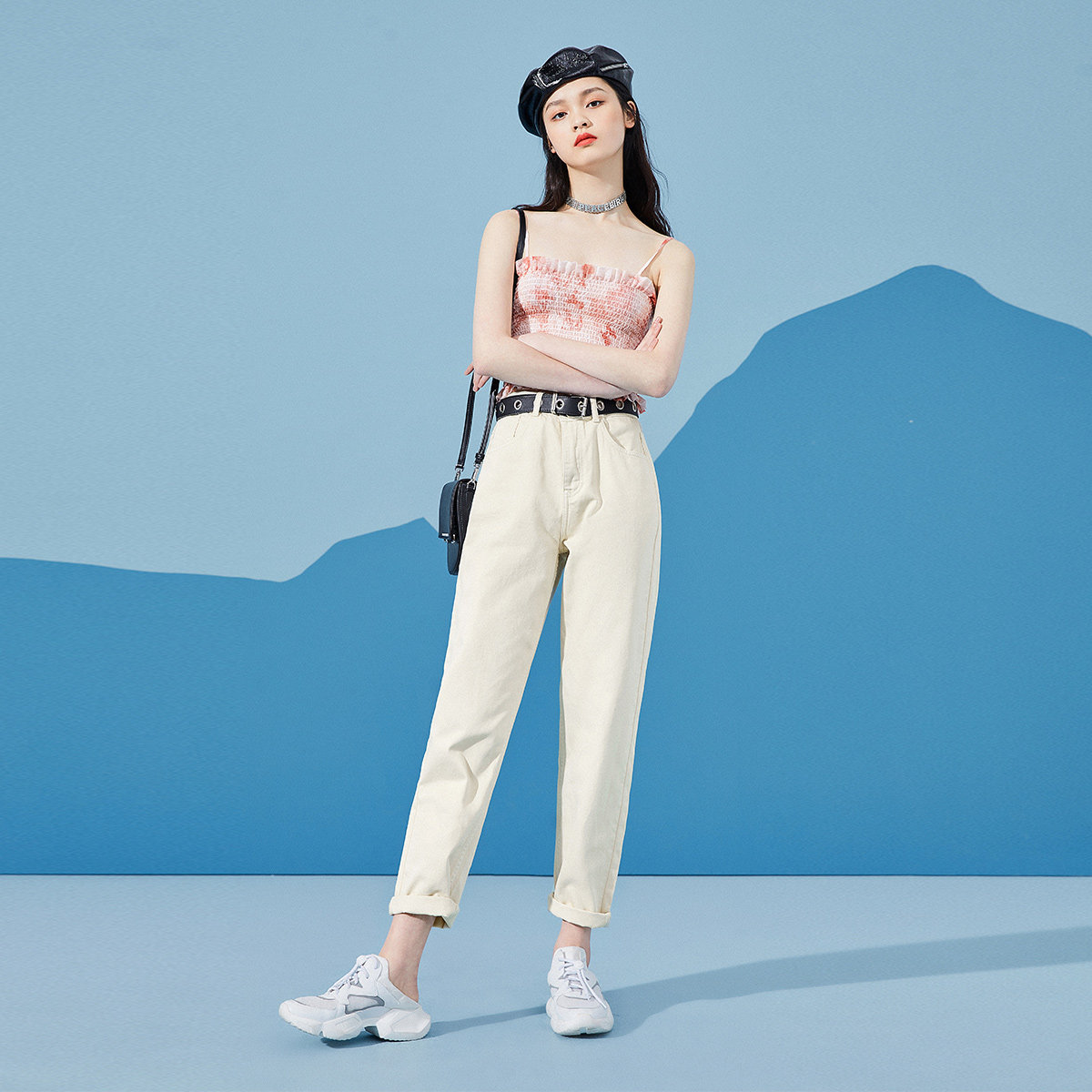 太平鸟高腰2020年春季新款牛仔裤 太平鸟普埃拉牛仔裤