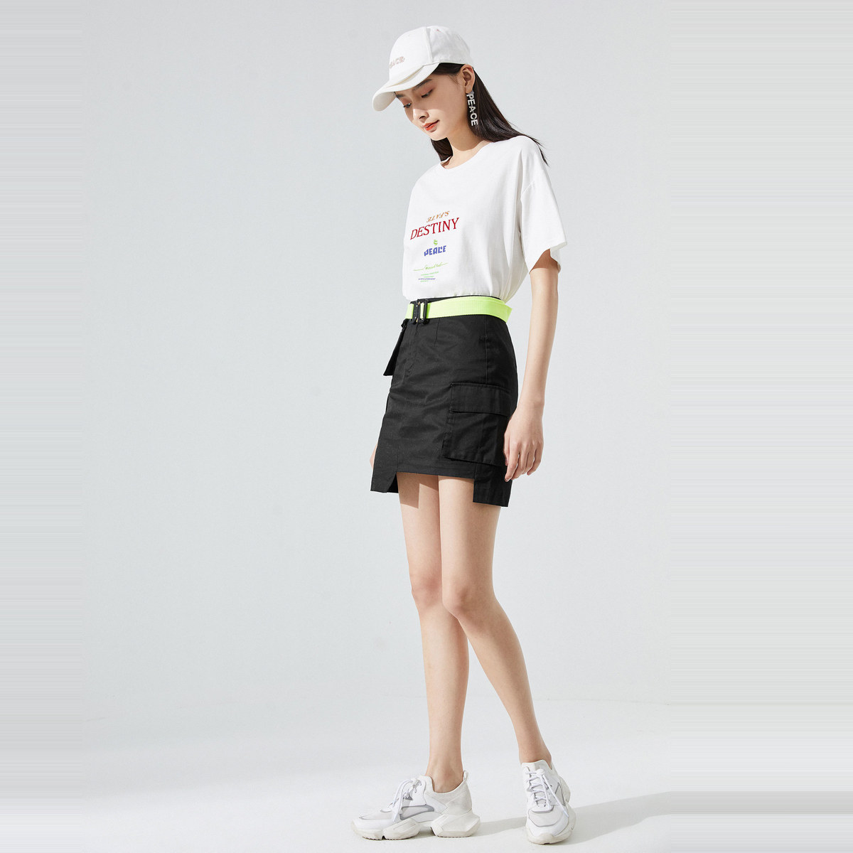 【商场同款】太平鸟工装女2020半身裙 太平鸟普埃拉半身裙