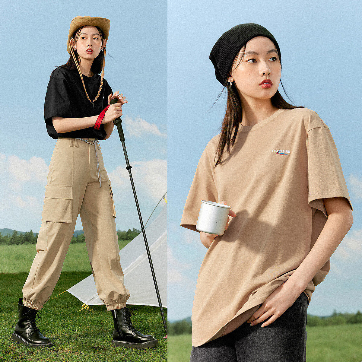 太平鸟飞跃联名纯色速干短袖t恤 太平鸟广仁T恤