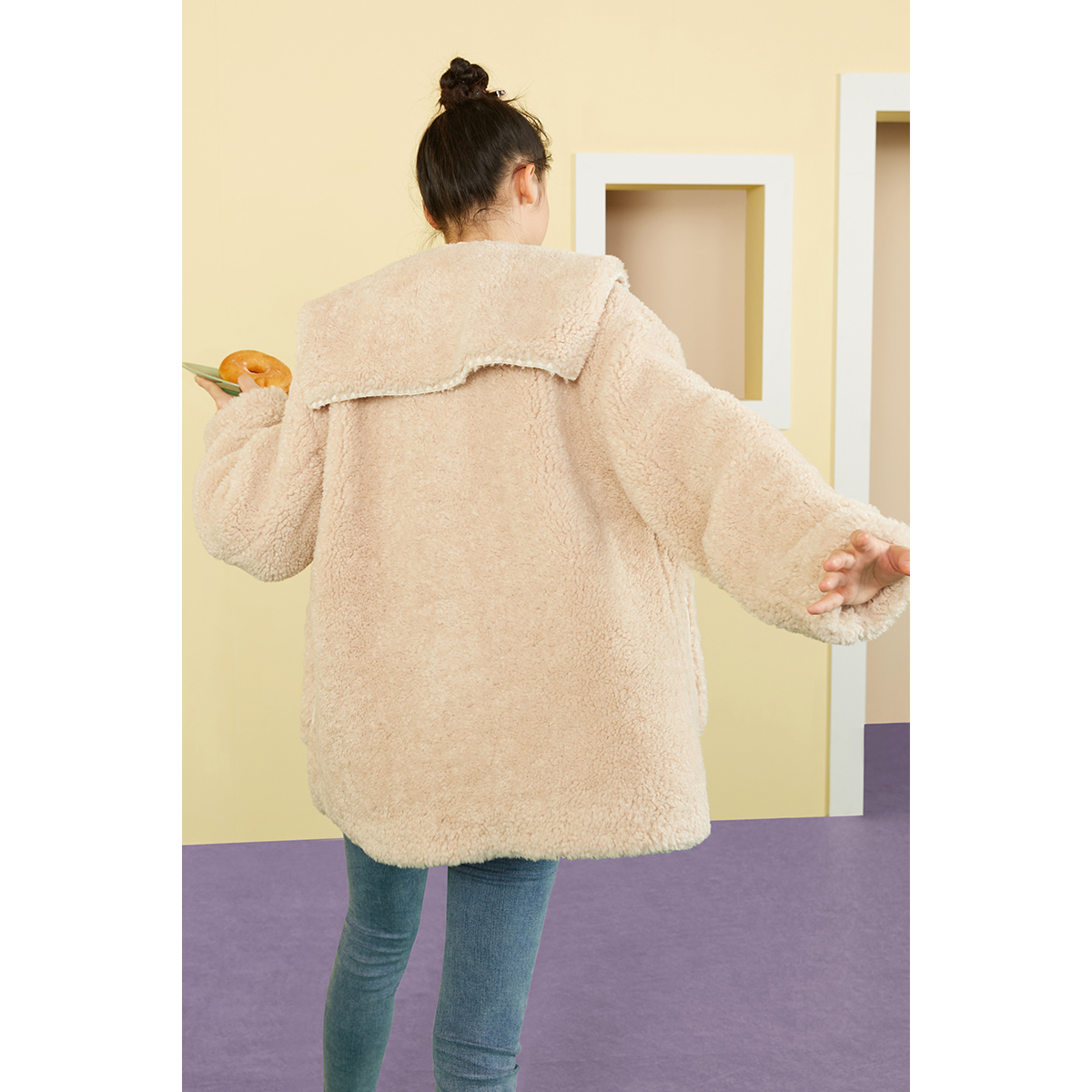 【专柜价1199】太平鸟2021年新款大衣 太平鸟广仁短外套