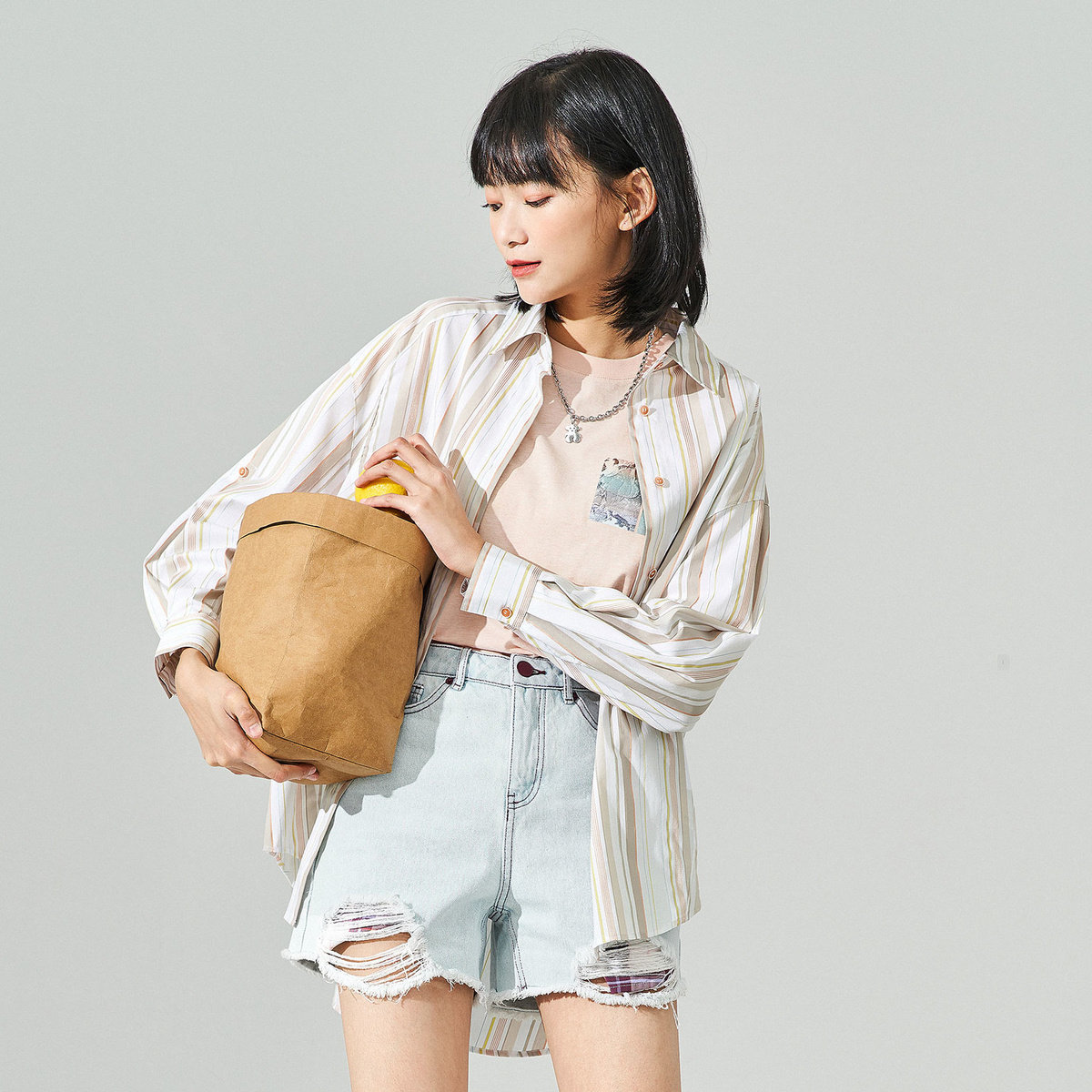 【商场同款】太平鸟高腰休闲女牛仔裤 太平鸟普埃拉牛仔裤