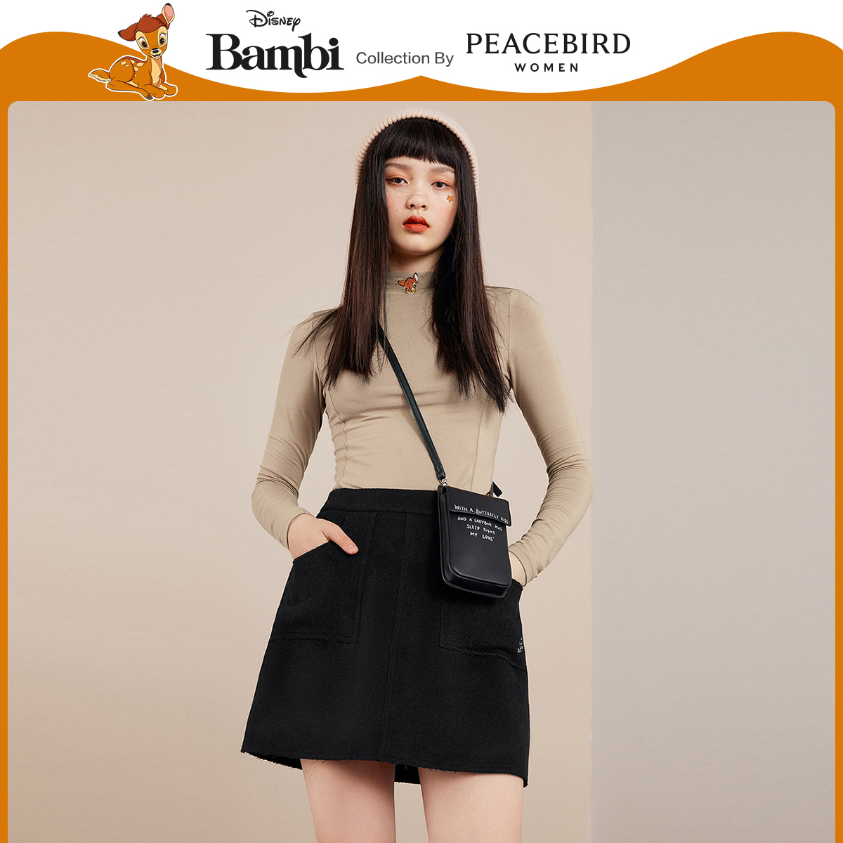 【小鹿斑比联名】太平鸟同款半身裙 太平鸟喜之乐半身裙