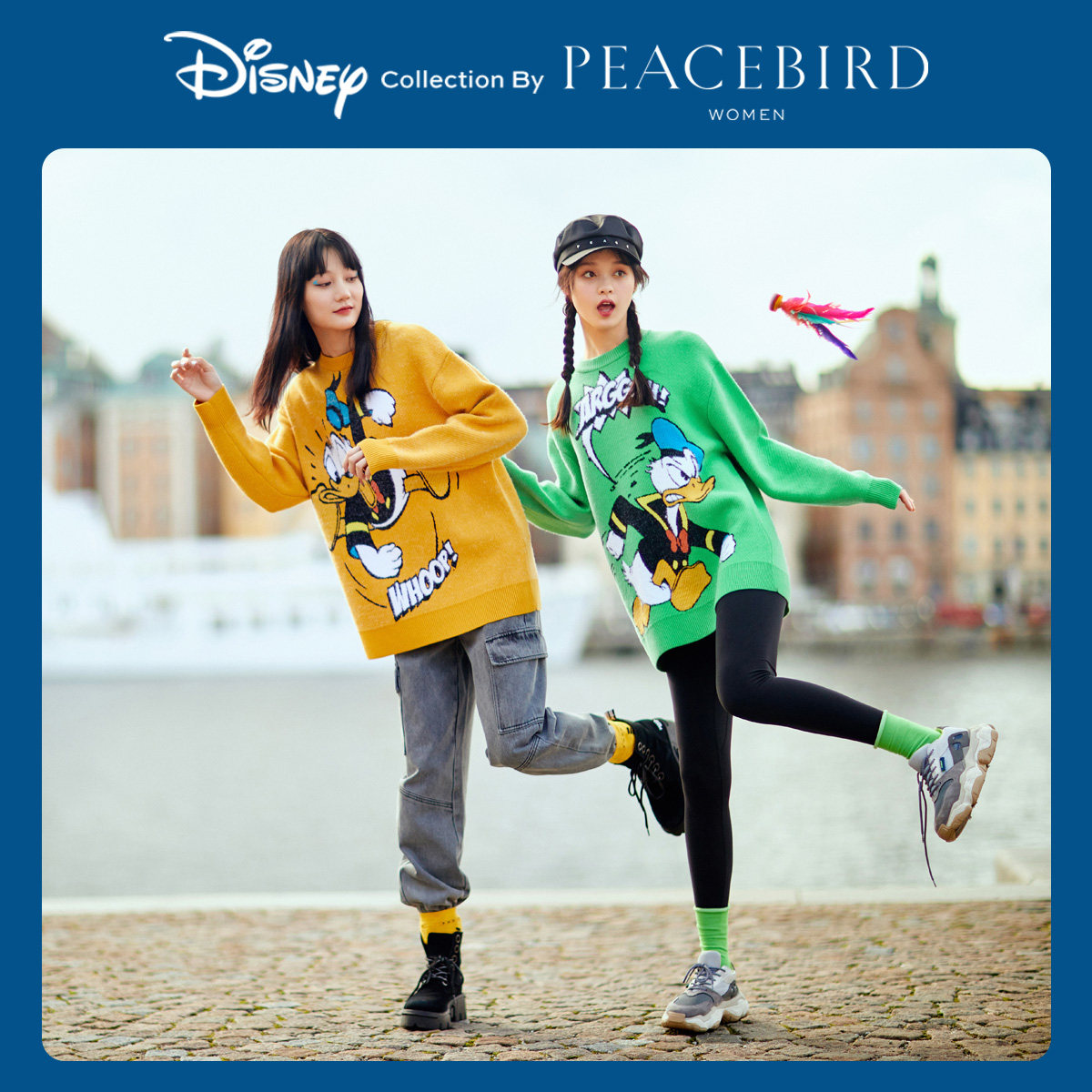 【迪士尼联名】太平鸟唐老鸭印花毛衣 太平鸟普埃拉毛针织衫