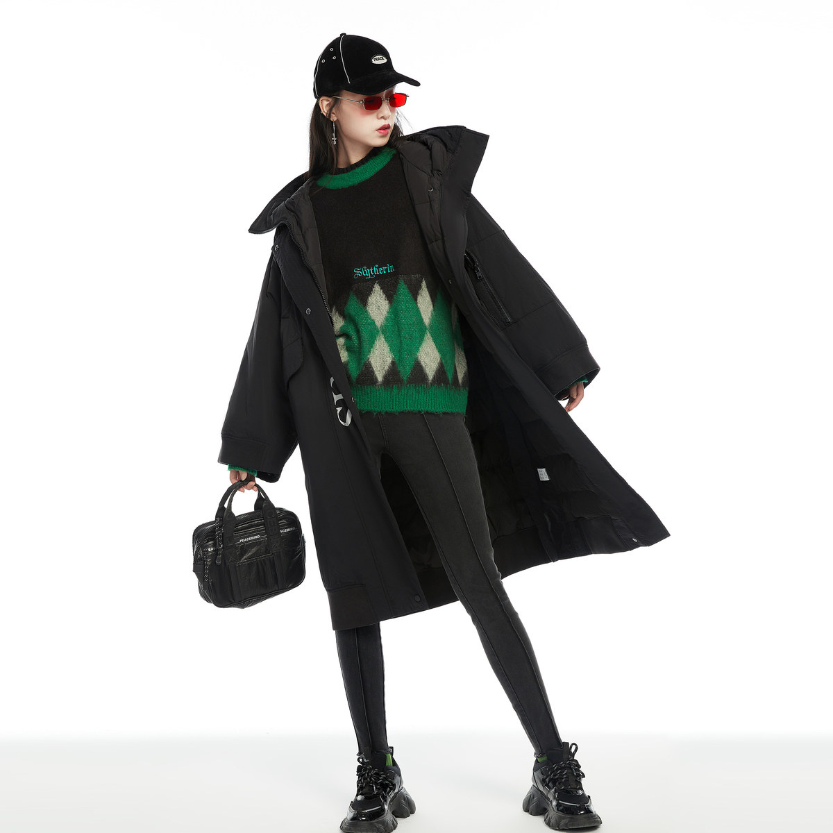 【哈利波特联名】太平鸟长款羽绒服 太平鸟喜之乐羽绒服