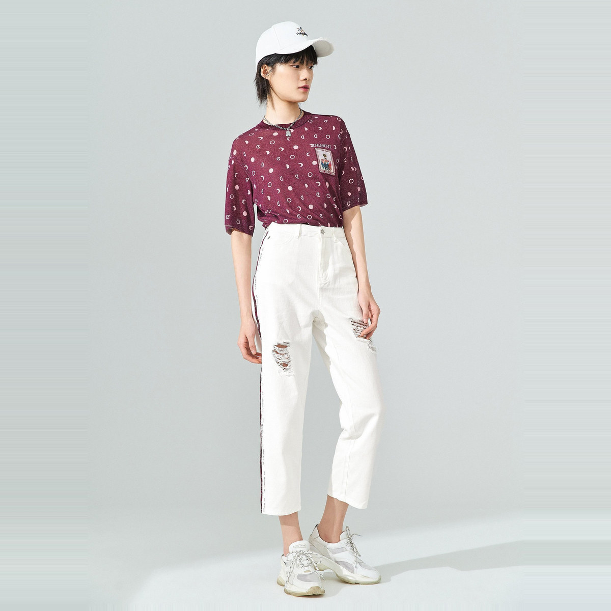 【商场同款】太平鸟高腰直筒裤牛仔裤 太平鸟普埃拉牛仔裤