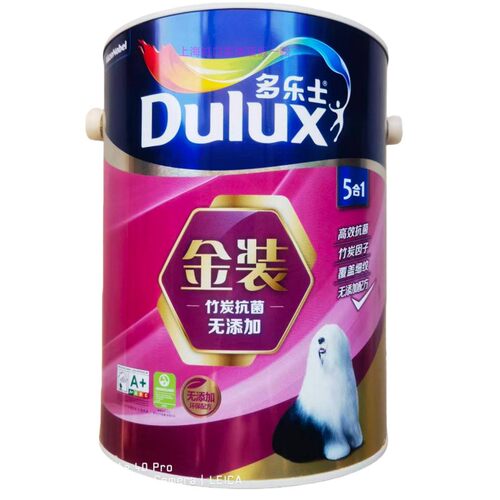 多乐士竹炭金装抗菌无添加5合1内墙乳胶漆白色墙面漆家用环保涂料 - 图3