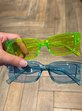 果冻色墨镜男女潮太阳镜凹造型