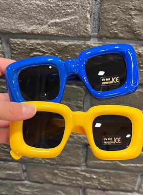 Y2K太阳镜欧美暖色系包裹眼镜