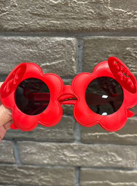 2026新年有钱花情侣闺蜜红色眼镜硅胶墨镜拍照凹造型发财太阳镜潮