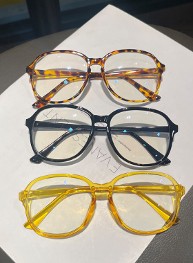 复古玳瑁色素颜神器眼镜框