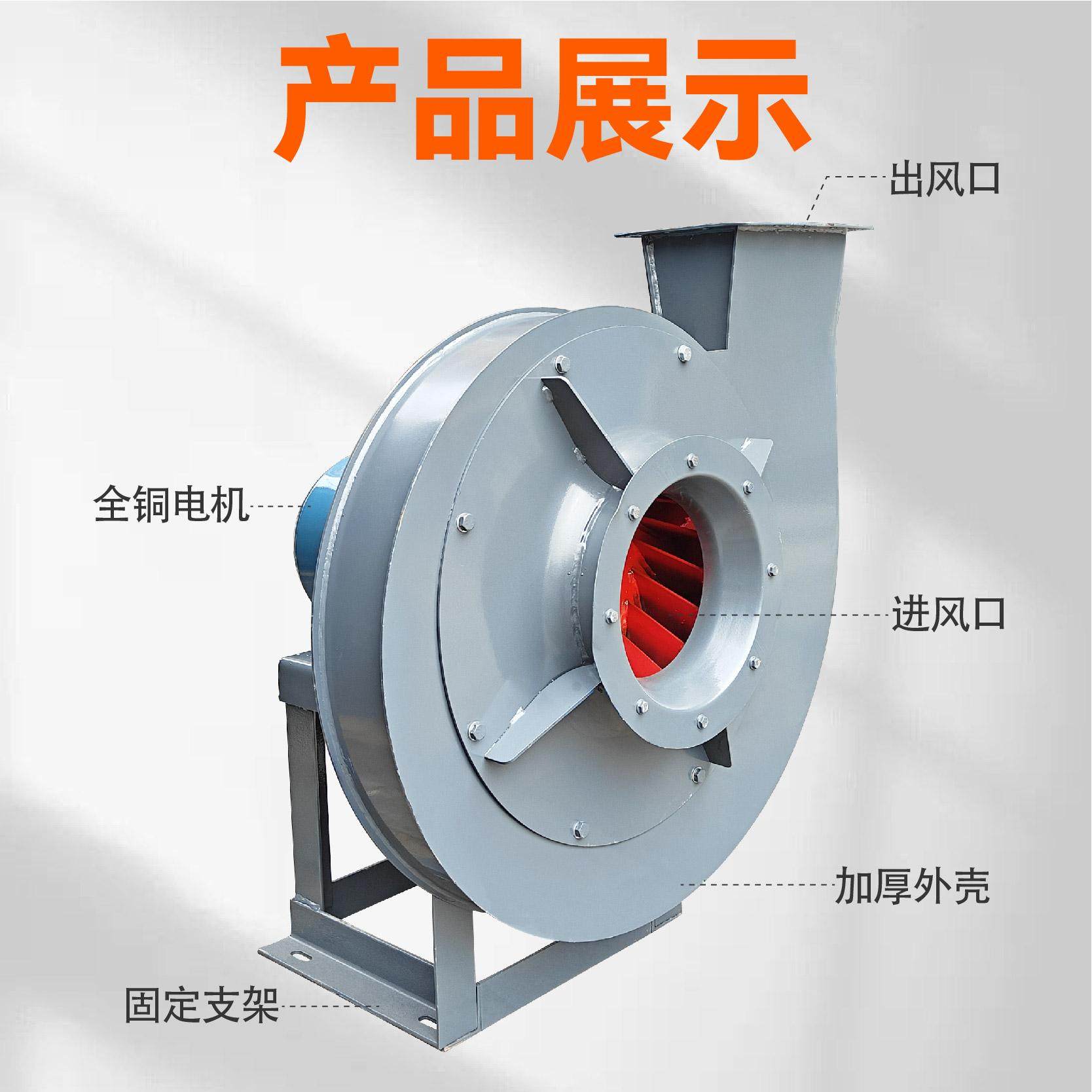 九洲普惠9-26型高压离心通风机机械除尘物料输送引风机380V,淘宝优惠券,粉丝福利购,淘宝优惠卷