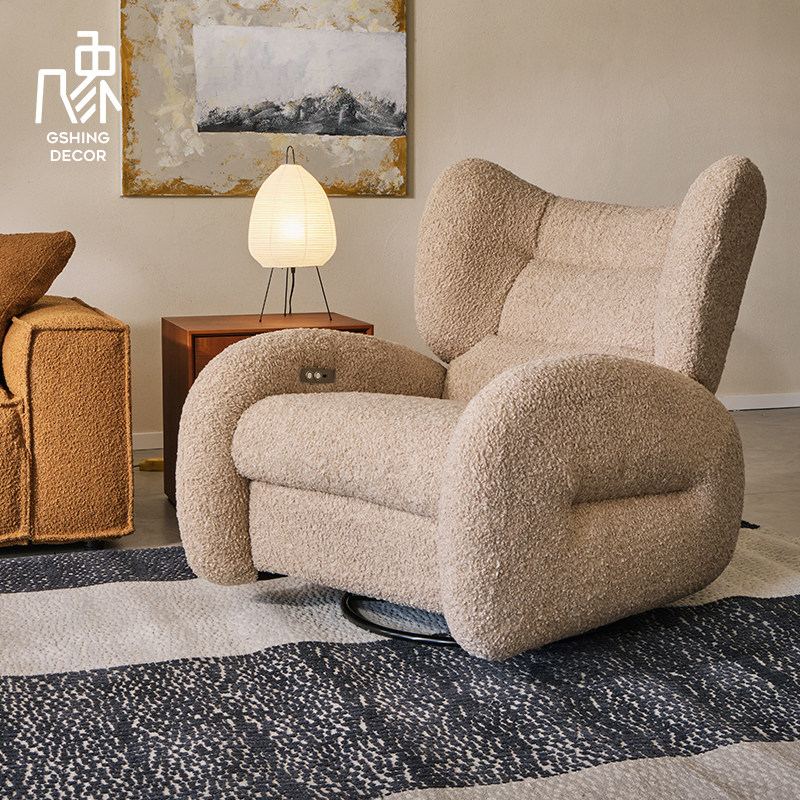 几象噗噗熊复古风奶油摇摇椅电动功能沙发零重力客厅懒人单人沙发,淘宝优惠券,粉丝福利购,淘宝优惠卷