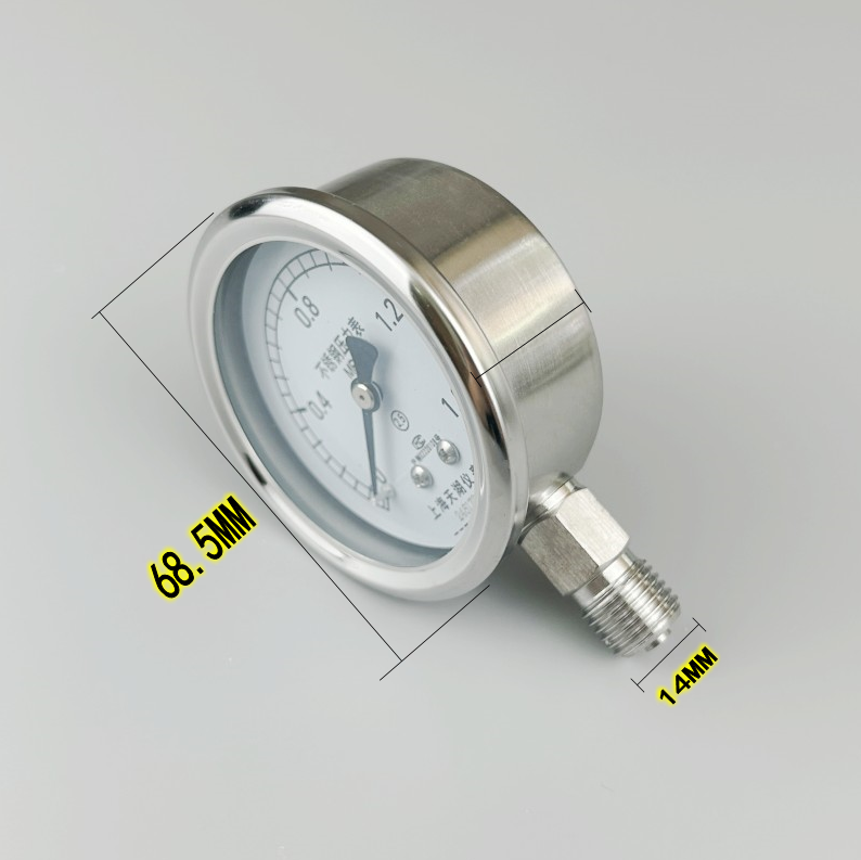 上海天湖Y-60BF不锈钢压力表0-1.6mpa耐高温防腐真空负压表-0.1-0