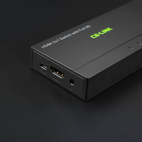CE-LINK HDMI switch 3-in-1-out splitter 3-in-1 HDMI hub HD with remote control