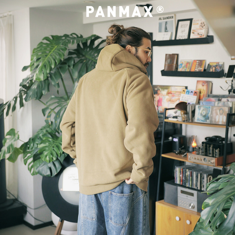 PANMAX潮牌大码男装美式街头秋冬保暖摇粒绒连帽卫衣开衫夹克外套,淘宝优惠券,粉丝福利购,淘宝优惠卷