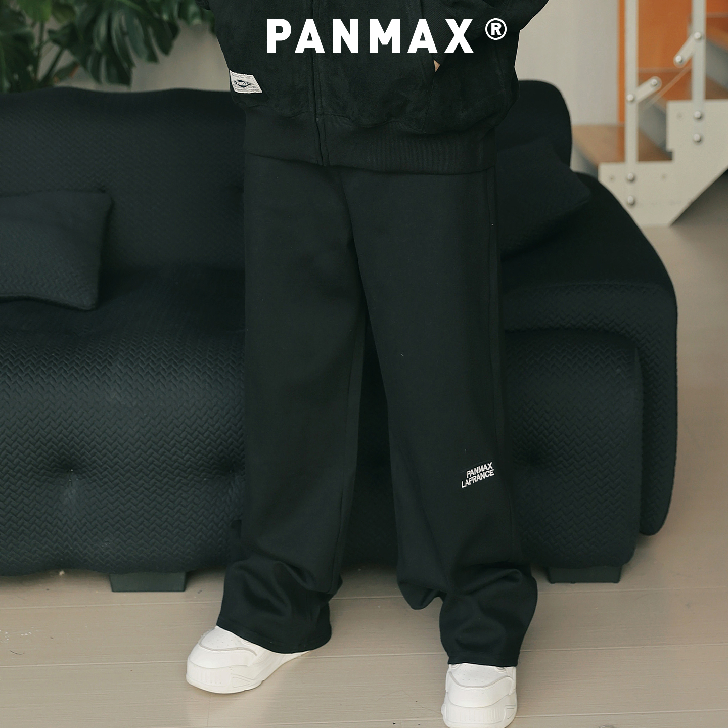 【加绒卫裤】PANMAX大码男装2025秋冬加大束脚美式休闲垂坠运动裤 - 图3