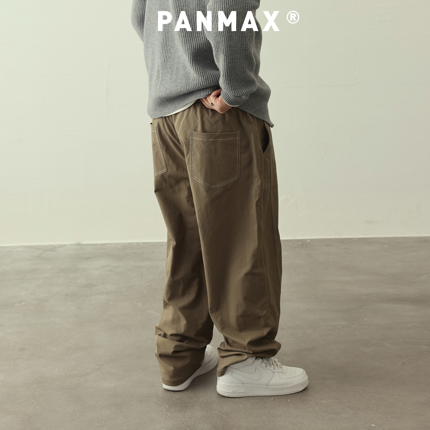 PANMAX潮牌大码男装休闲裤秋冬直筒运动裤轻运动拼线设计宽松长裤,淘宝优惠券,粉丝福利购,淘宝优惠卷