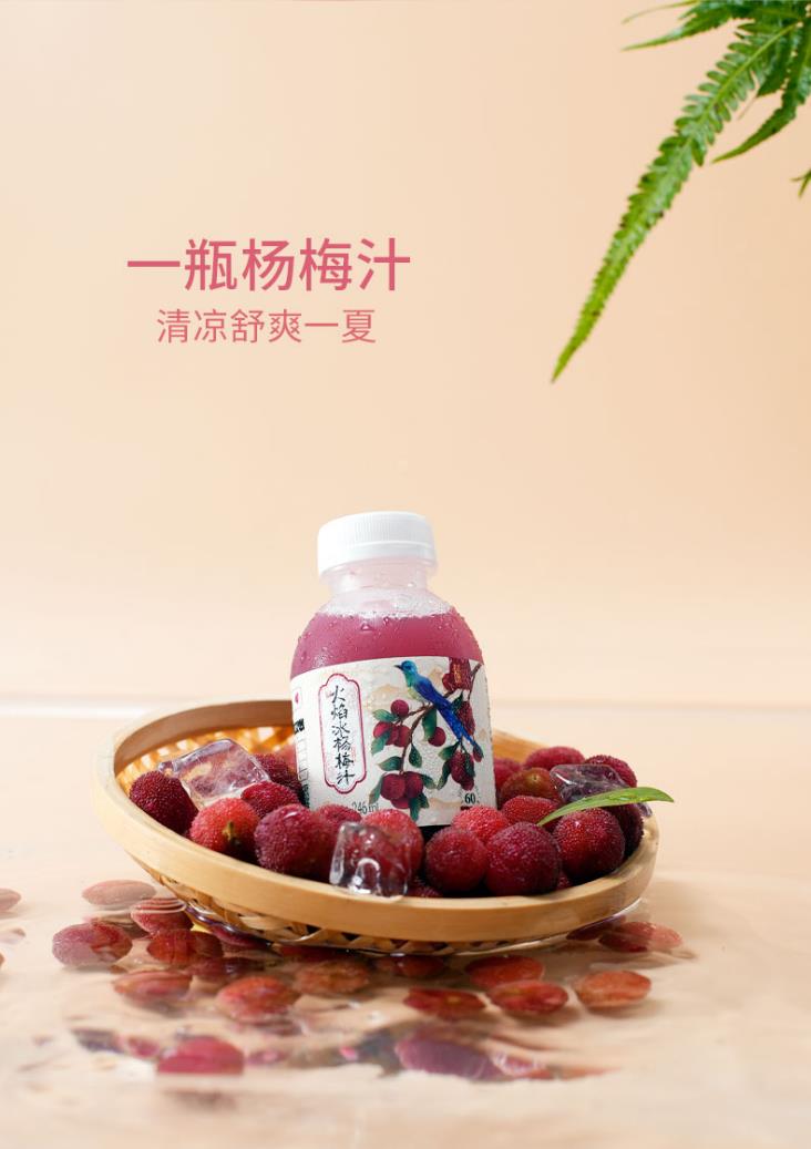 【厂家直发】羿宫坊火焰杨梅汁246ml*7瓶装果蔬汁饮料冷冻出库-图0