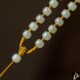 Hotan color jade necklace lanyard Aventurine apple bead full bead chain men's and women's jade pendant rope pendant lanyard