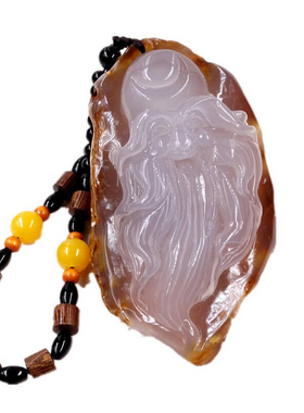 和田色玉石玛瑙玉寿星手把件原石正品老坑料福星高照把玩件男女款