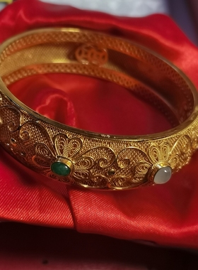 金包银  银花丝古法手镯