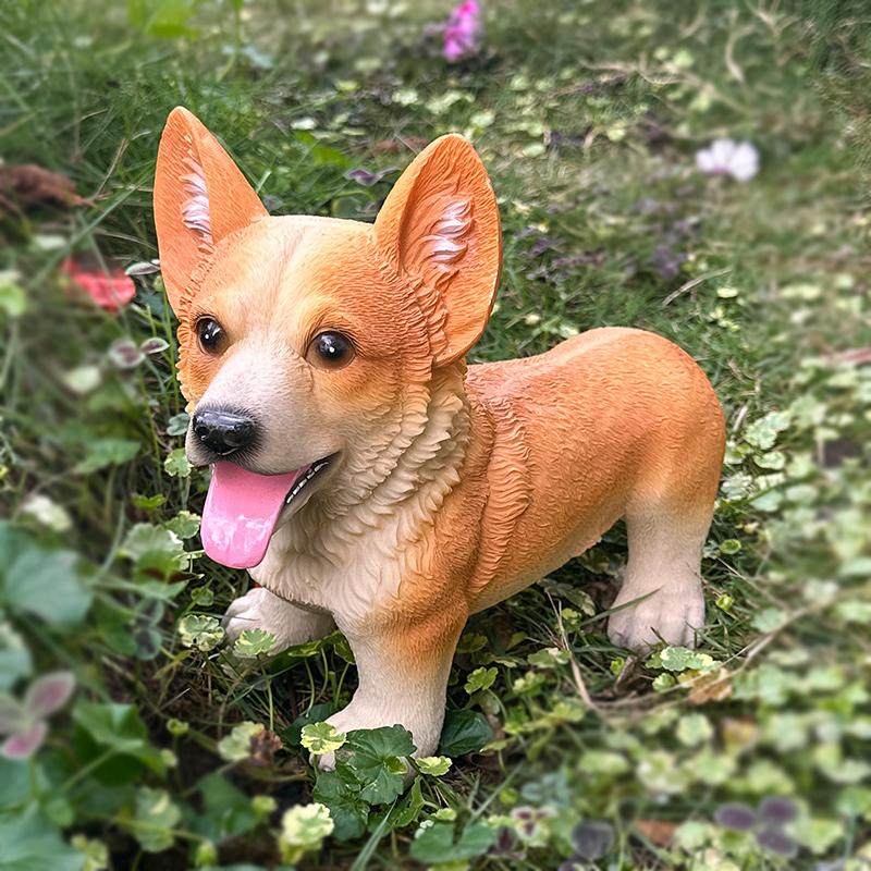 柯基狗户外摆件小黄狗桌面摆件客厅电视柜幼儿园布置花园庭院杂货,淘宝优惠券,粉丝福利购,淘宝优惠卷