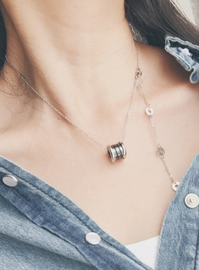 钛钢小红人不掉色配饰玫瑰金项链