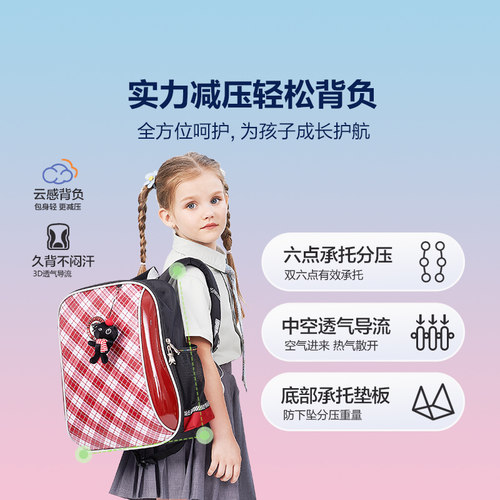 台湾unme儿童书包一三到六年级女生小学生背包男孩轻便防水双肩包 - 图0