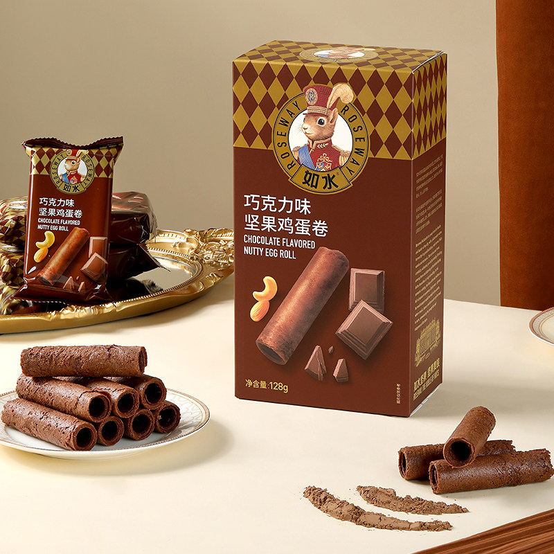 如水抹茶味坚果鸡蛋卷128g巧克力味榴莲味早餐休闲零食独立包装,淘宝优惠券,粉丝福利购,淘宝优惠卷