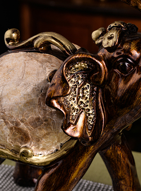 大象贝壳工艺摆件家居饰品客厅工艺品玄关电视柜酒柜装饰乔迁礼品