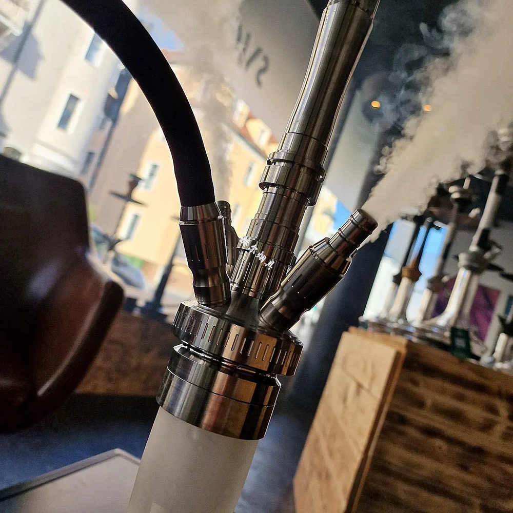 德国进口Cyborg Shisha 精工不锈钢大号四管酒吧水烟壶Hookah - 图2