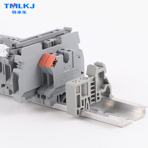 特米乐 两端EUK接线端子C45导轨固定件 塑料终端堵头紧固座卡扣 - 图1