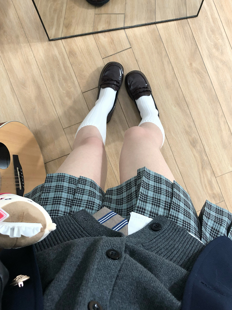 星星抱月球 jk制服格裙日系成品布/禾禾/tr学院风校供感半身裙女