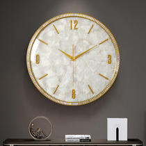 Modern light extravagant hanging bell sitting room brass table hanging wall home creative muted decorative table wall clock European-style quartz clock