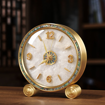 Modern light extravagant brass seat clock metal sitting style upscale upscale home living room desktop mute quartz clock