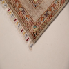 Afghan handmade wool light beige fringed bedside blanket
