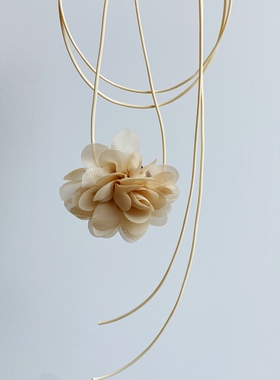 系带花朵choker法式饰品