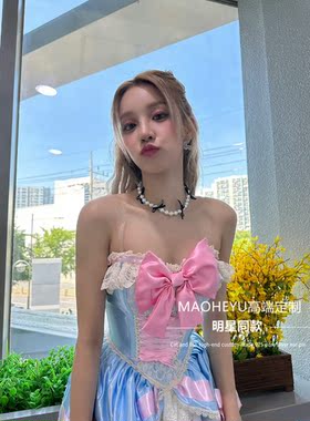 持久保色珍珠蝴蝶结项链