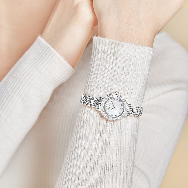 天王表小绿表23mm小表盘手表奢华满天星石英小众女表31270轻奢