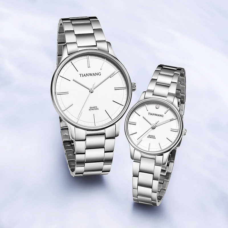 天王沧海系列钢带简约轻薄大表盘 天王国产腕表