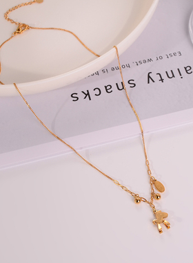 钛钢项链 马上有钱项链女小众设计简约轻奢锁骨链ins颈链新款配饰