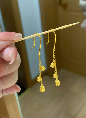 铜合金耳饰 铃兰花流苏耳线女时尚经典气质耳钩高级感耳环耳饰品