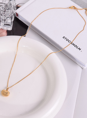 钛钢项链 小元宝福字项链女高级感轻奢小锁包百搭锁骨链不褪色