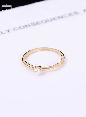 钛钢戒指 韩国小众设计师款戒指女简约高级指环气质食指戒不褪色