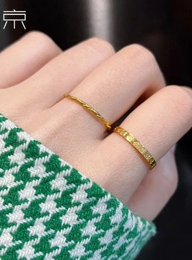 钛钢戒指 满圈22颗爱心戒指女钛钢小众设计指环时尚个性食指戒子